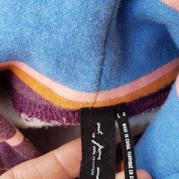 Out From Under Striped Cropped Hoodie Sweatshirt L - Picture 8 of 8